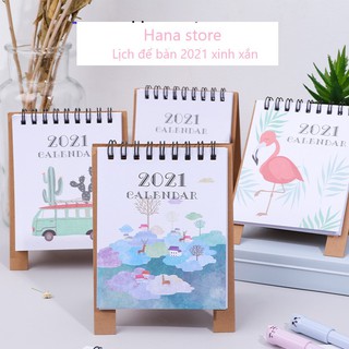 📆Lịch Để Bàn 2021 Nhỏ Xinh (Tháng 09/2020-Tháng 12/2021) Hana store