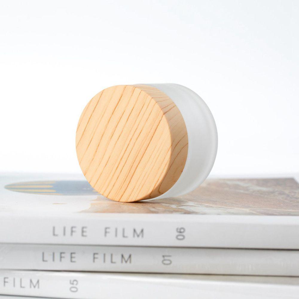 Hũ Thủy Tinh Mờ Có Nắp Họa Tiết Vân Gỗ Đựng Mỹ Phẩm Chăm Sóc Da Mắt