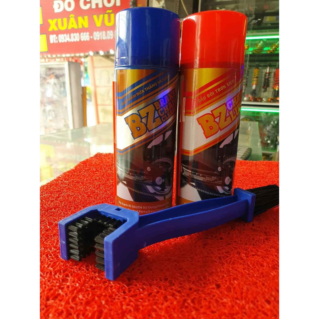 Dưỡng Sên + Rửa Sên + Dưỡng Bóng Vỏ Xe - 340g (450 ml ) BZ Chain Lube - Tires &amp; Plastic Shine - Giúp Xế Yêu HOÀN HẢO