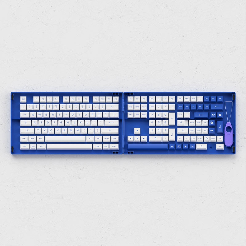 Set keycap AKKO Blue on White (PBT Double-Shot/ASA profile/197 nút) - Hàng chính hãng
