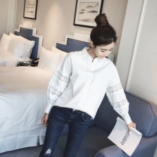 Áo sơ mi tay phối ren
