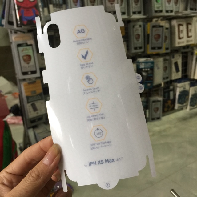 Dán chống va đập PPF IPhone XS MAX full lưng và viền 3 lớp hàng chuẩn