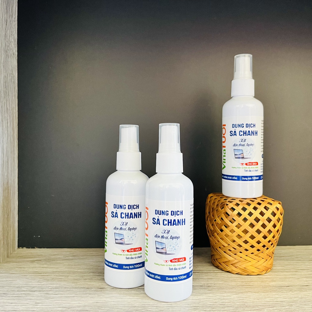 Xịt khử mùi, tinh dầu xịt khử mùi chanh sả xịt thơm khử mùi phòng lạnh - Vina Tươi - 100ml