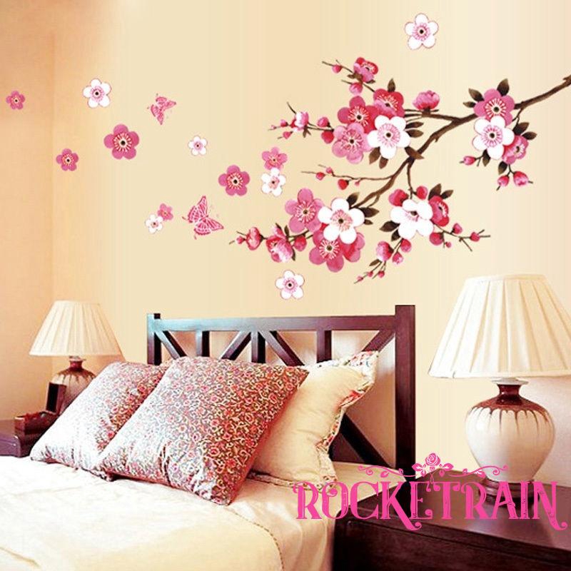 Miếng dán hình hoa đào nghệ thuật cho tường nhà