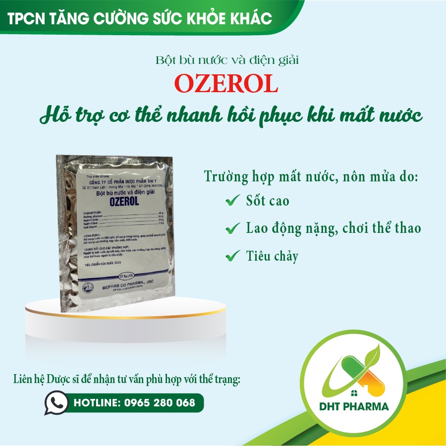 Bù nước, bù điện giải Ozerol trắng Đại Y - bịch 50 gói