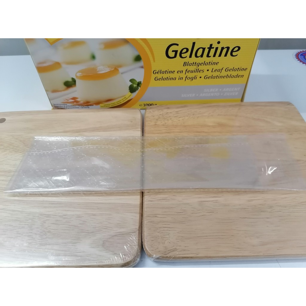 [Hộp 1 Kg] Lá Gelatin (dùng cho thực phẩm) [Germany] GELITA Silver Gelatine Leaf (als-hk5)