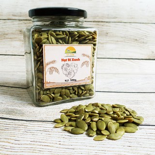 Hạt Bí rang muối 6N Farm [300g] Hạt bí bóc vỏ hủ thủy tinh