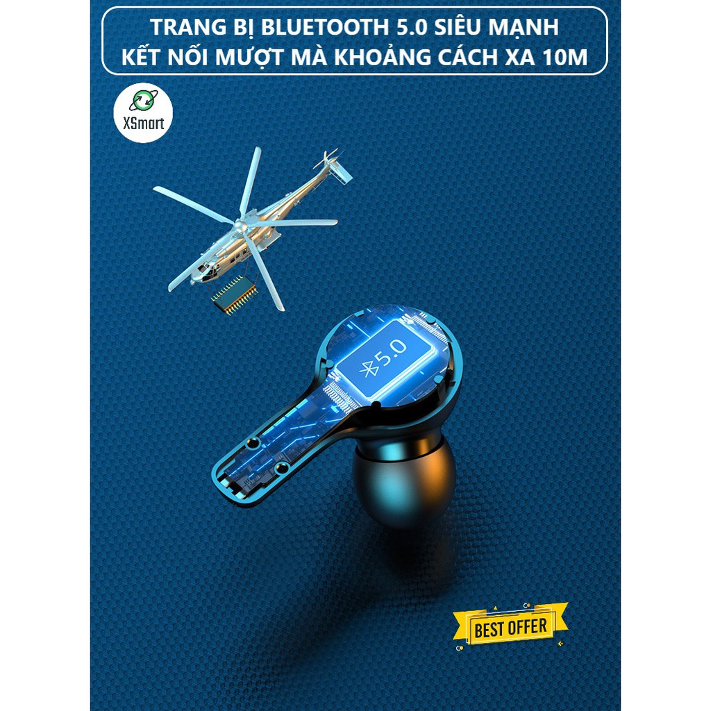 Tai nghe bluetooth không dây phiên bản mới TWS R3 PREMIUM cho điện thoại, máy tính bảng, có màn hình led, chống ồn