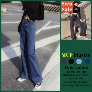 HOT [Size 30~35] Quần Suông Dài Bigsize Nữ - Basic - Lưng Siêu Cao / Quần Jean 3 Màu Trơn