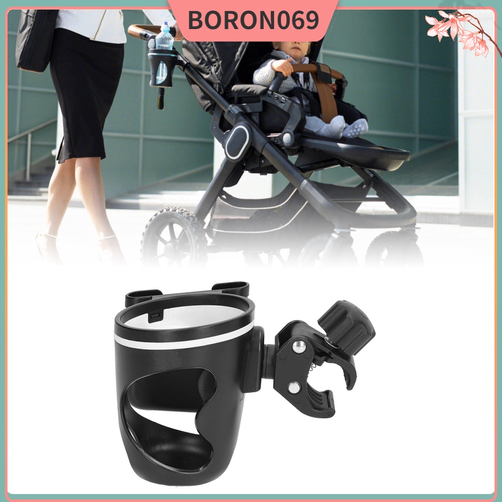 Người giữ cốc xe đẩy trẻ em Ngăn chặn trượt điều chỉnh 360 độ quay phổ quát 2 trong 1 giá uống với clip Boron069