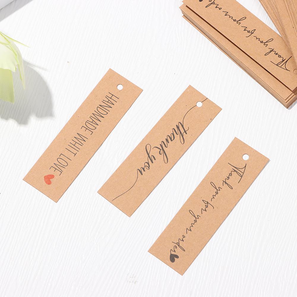 LEISURE Set 50 / 100 Tấm Thẻ Giấy 10M Có Chữ Thank You Kèm Dây Treo