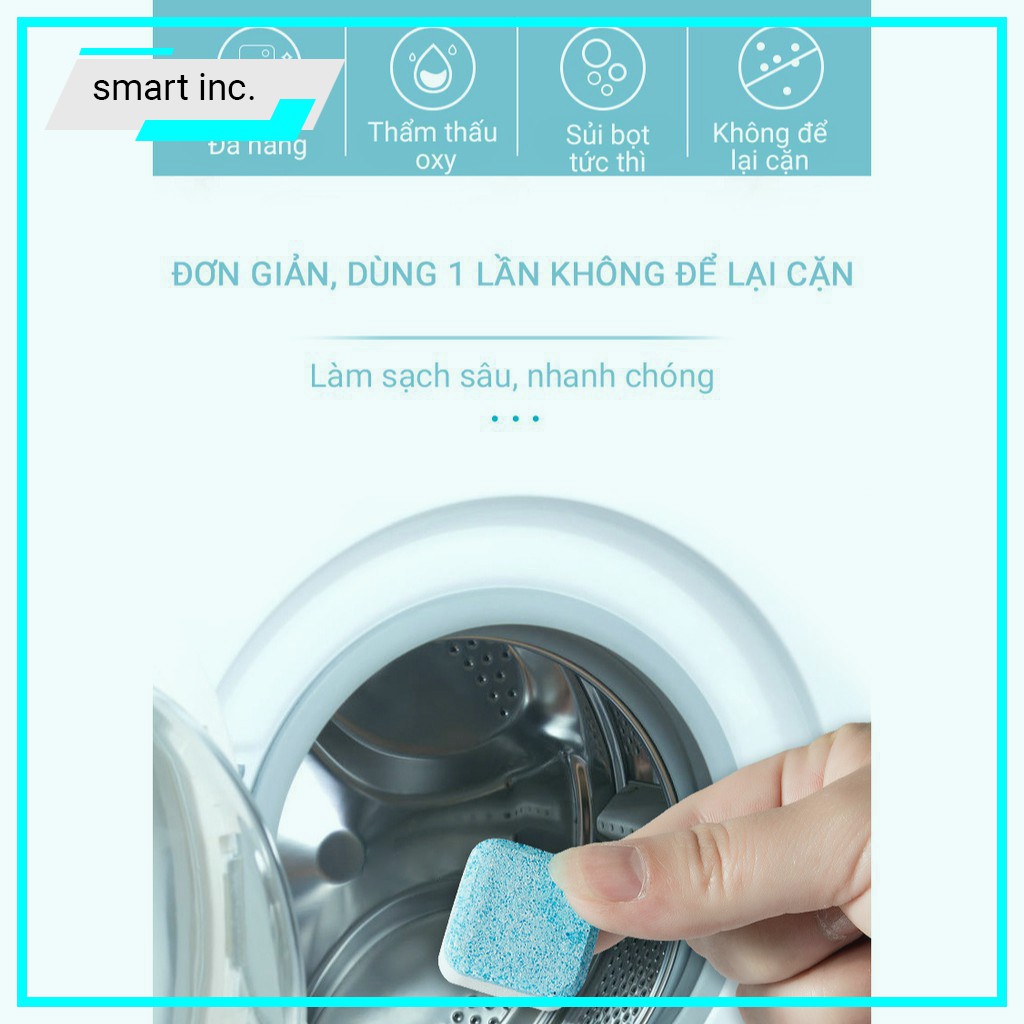 Viên Giặt Tẩy Vệ Sinh Cặn Bẩn Lồng Máy Giặt Tại Nhà Diệt Khuẩn Cục Làm Sạch Chất Dơ Mùi Hôi Lồng Giặt Ống Nước