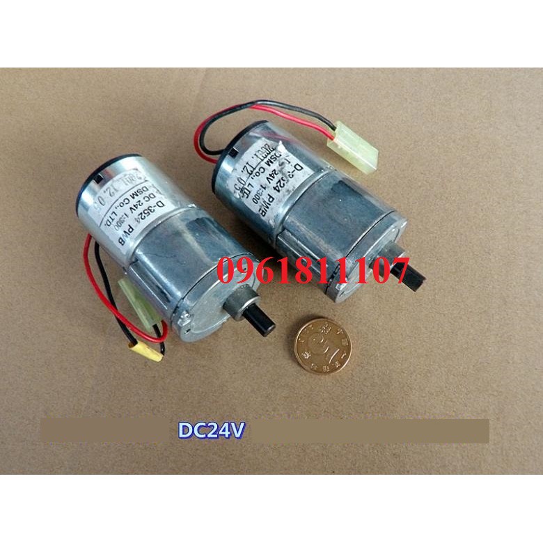 [Nhông kim loại] Motor giảm tốc 24v 17rpm lực 18KG 3524