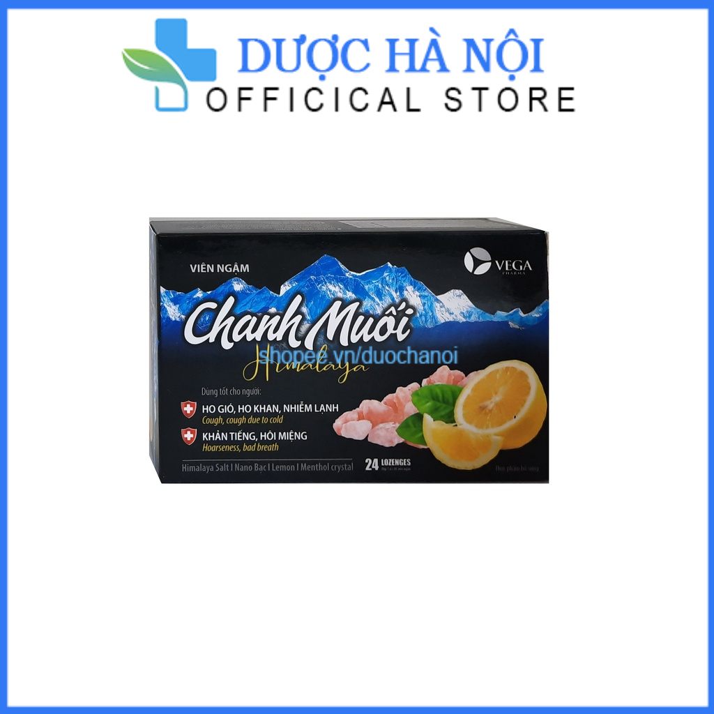 Viên ngâm chanh muối Himalaya giảm ho gió, ho khan,khản tiếng , hôi miệng – hộp 24 viên