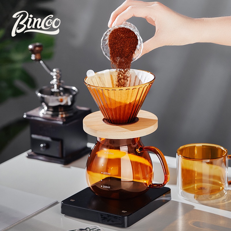 BINCOO Bình pha cà phê pha bằng tay Dụng cụ pha cà phê nhỏ giọt v60 Bộ tách cà phê Bộ pha cà phê bằng tay