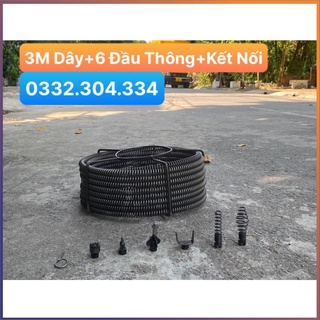 Dây thông tắc cống lò xo dùng cho máy khoan dài 3M