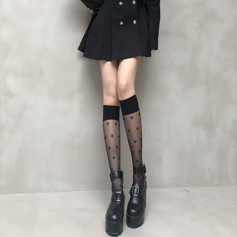 DUNEA Vớ dài qua gối đính nơ nhiều màu dễ thương thời trang cho nữ