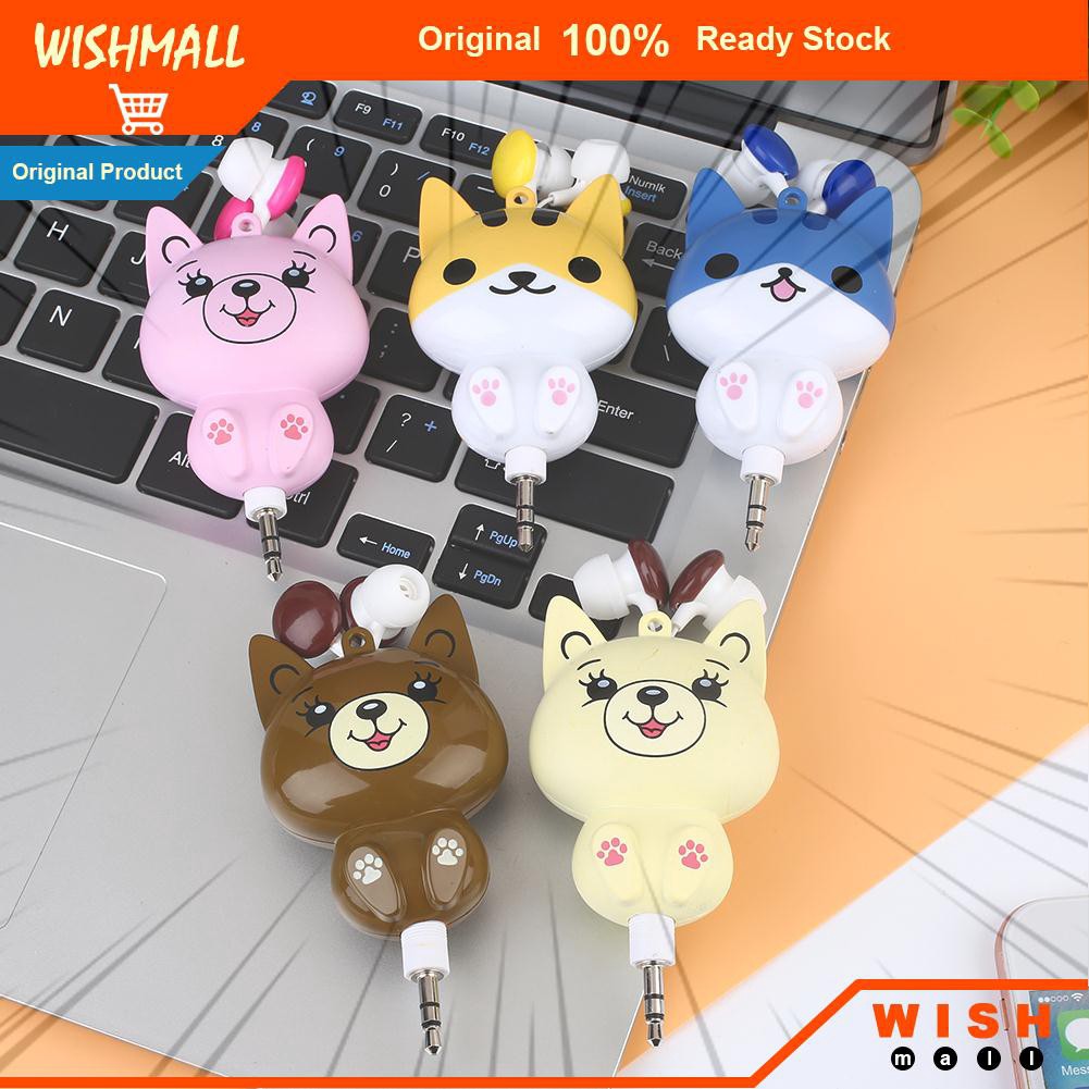 Tai nghe nhét tai 3.5mm có dây rút có in hình hoạt hình  Cbán xong