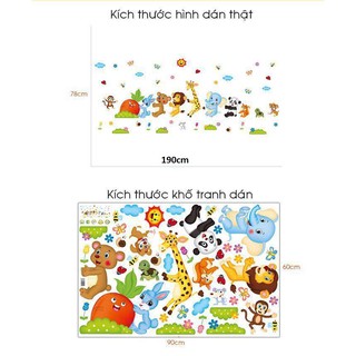 decal dán tường combo vườn thú (3 mẫu)