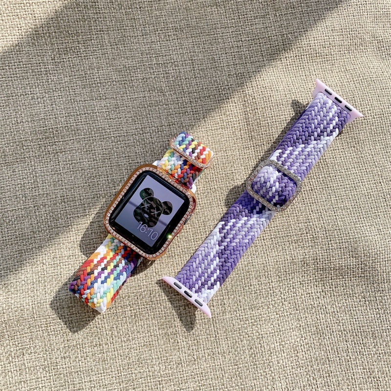 Dây đeo nylon bện khóa kim loại cho đồng hồ Apple iWatch 7 / 6 / 5 / 4 /SE Apple Watch 38mm 40mm 41mm 42mm 44mm 45mm