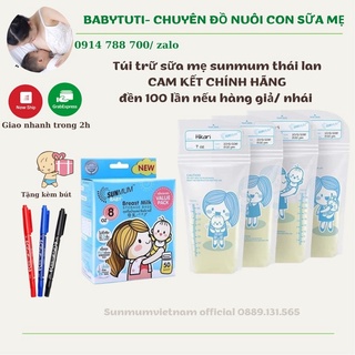 TẶNG KÈM BÚT- Túi Trữ sữa Sunmum Thailand 100ml.250ml-Hàng Chính hãng