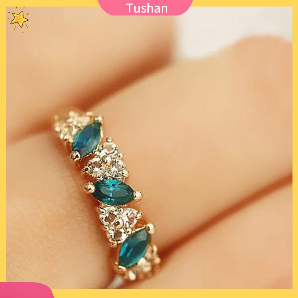 Nhẫn trang trí đính đá zircon kiểu cổ điển thích hợp với cô dâu