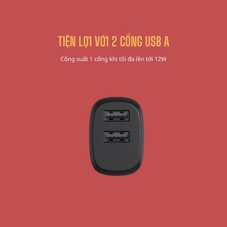 Củ sạc Velasboost 2 cổng 12W N93-12w