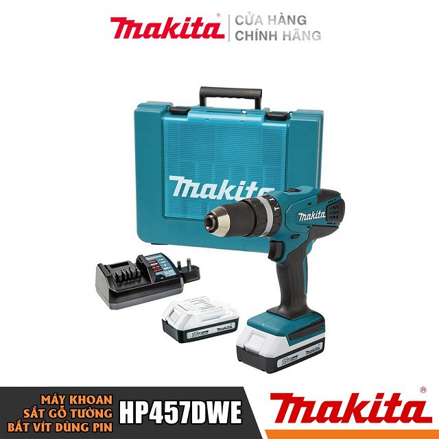 [Chính Hãng] Máy Khoan Bắt Vít Dùng Pin Makita HP457DWE, Giá Đại Lý Cấp 1, Bảo Hành Tại Các TTBH Toàn Quốc