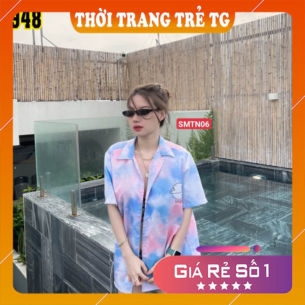 Áo sơ mi tay ngắn 𝑭𝒓𝒆𝒆𝒔𝒉𝒊𝒑 Áo sơ mi Unisex SMTN06 3D Form Rộng, Tay Lỡ Unisex