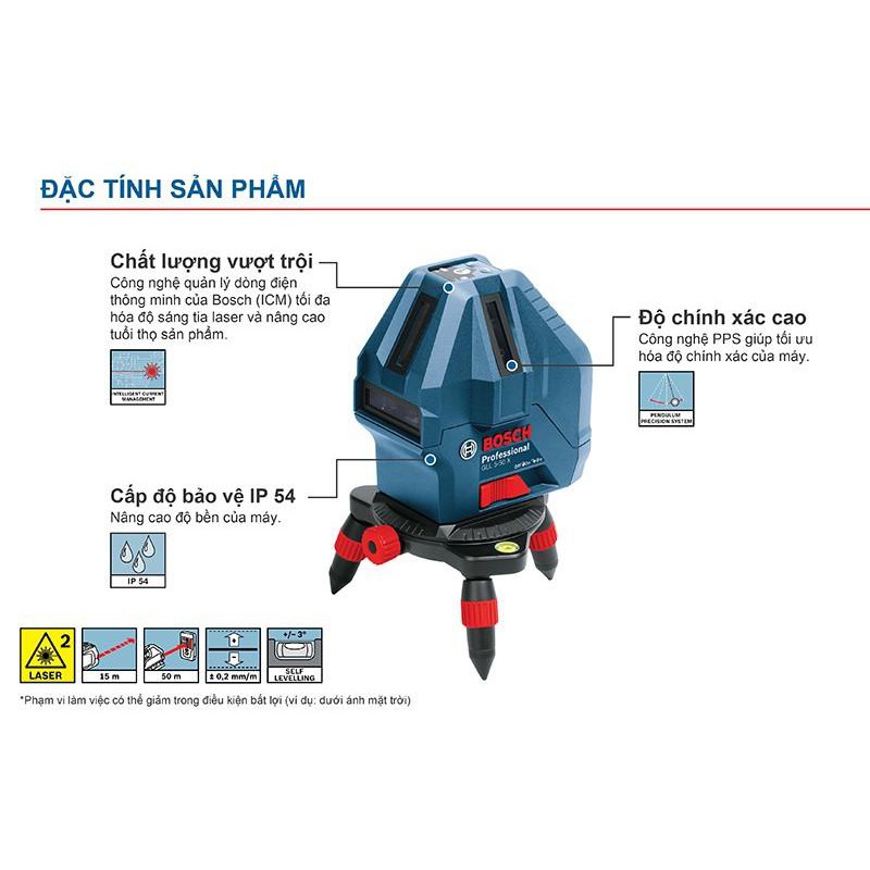 Máy cân mực laser Bosch- GLL 5-50X