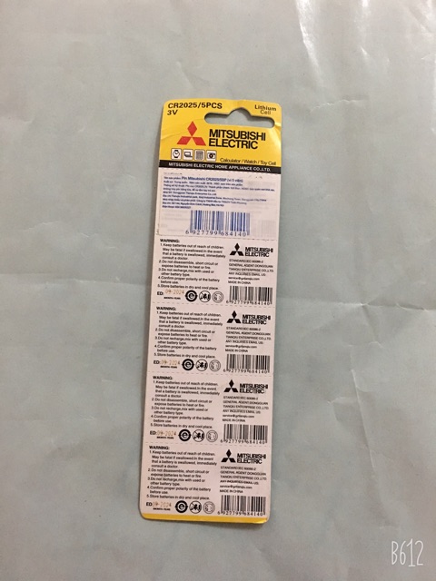Pin MITSUBISHI CR2025, PIN MITSUBISHI CR2025 LITHIUM 3V CHÍNH HÃNG