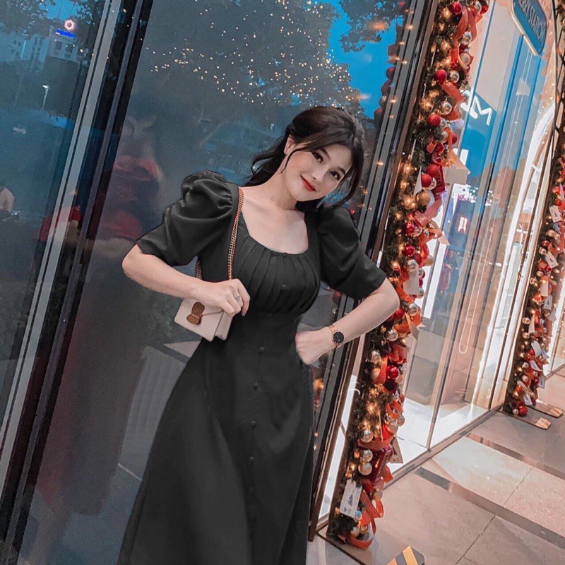 Đầm xếp ngực tay phòng bigsize 60=>90kg | BigBuy360 - bigbuy360.vn