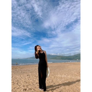 Đầm yếm maxi hở lưng