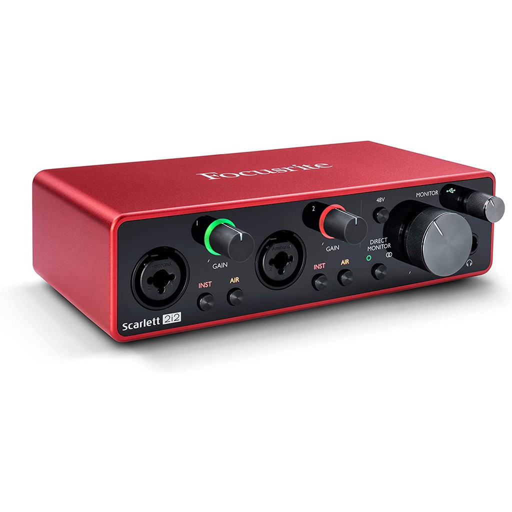 Focusrite Scarlett 2i2 Sound Card Âm Thanh Dành Cho Phòng Thu Âm Chuyên Nghiệp . Bảo Hành 12 Tháng