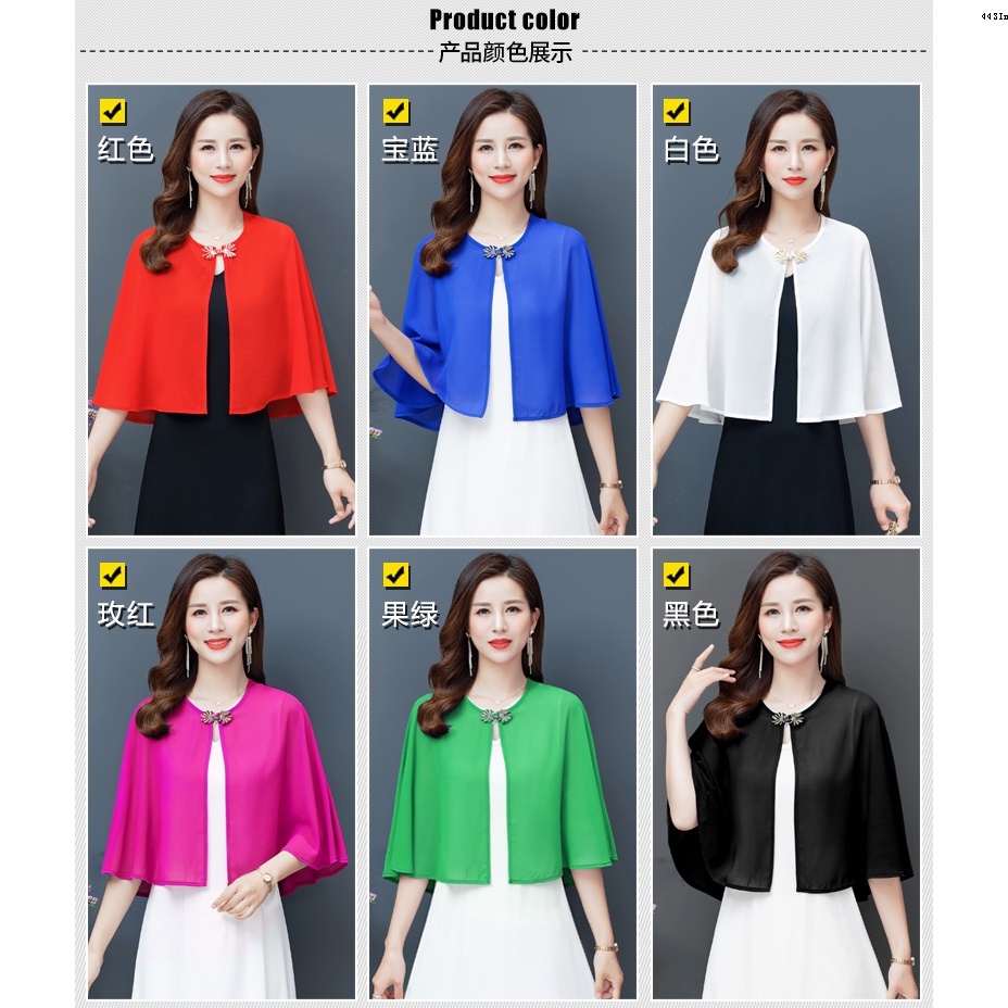 Áo Choàng Ngắn Vải Voan Màu Đen Dễ Phối Đồ Thời Trang Mùa Hè 2020 Cho Nữ | BigBuy360 - bigbuy360.vn