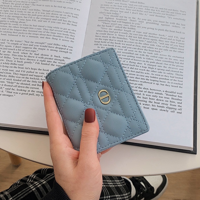 Ví Ngắn Siêu Mỏng Thêu Họa Tiết Đơn Giản Thời Trang Phong Cách Hàn Quốc