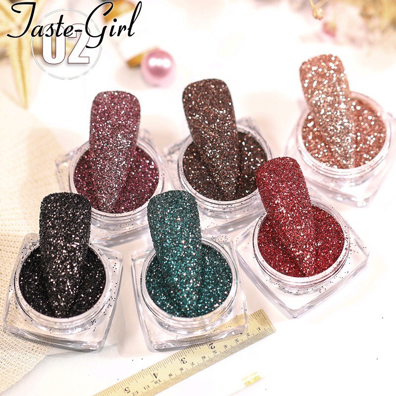 [ Mới ] set bôt cát nhủ kim tuyến 6 màu siêu đẹp - phát sáng khi chụp flash-  Nail xinh Shop trang trí móng tay nghệ thu