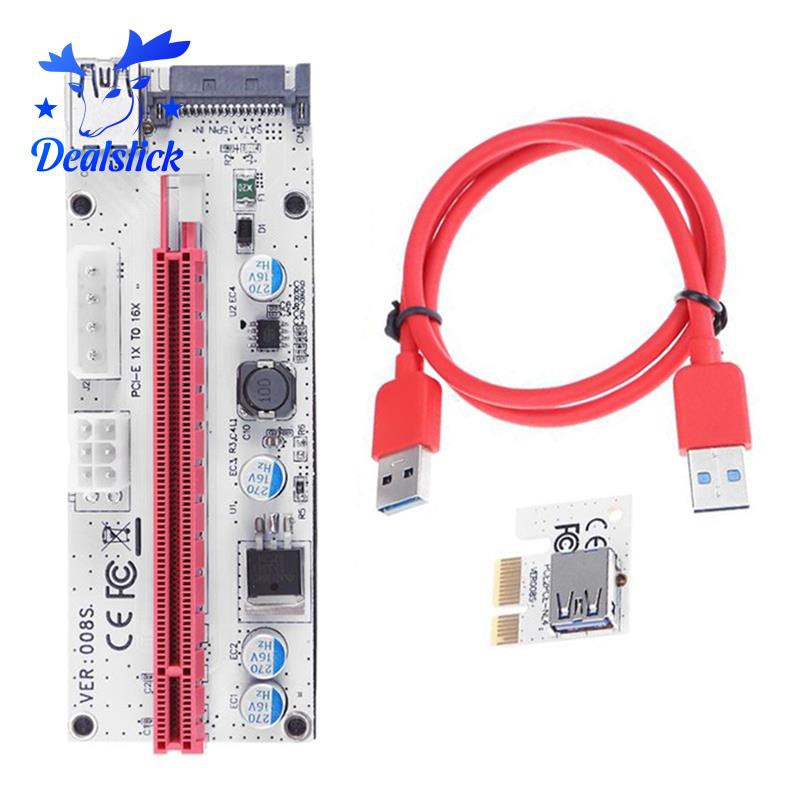 Card Mở Rộng Ver008S Pci-E 3 Trong 1 4pin Sata 6pin Pcie Usb3.0 Pci Express 1x 16x 008s Cho Btc Miner Mining | BigBuy360 - bigbuy360.vn