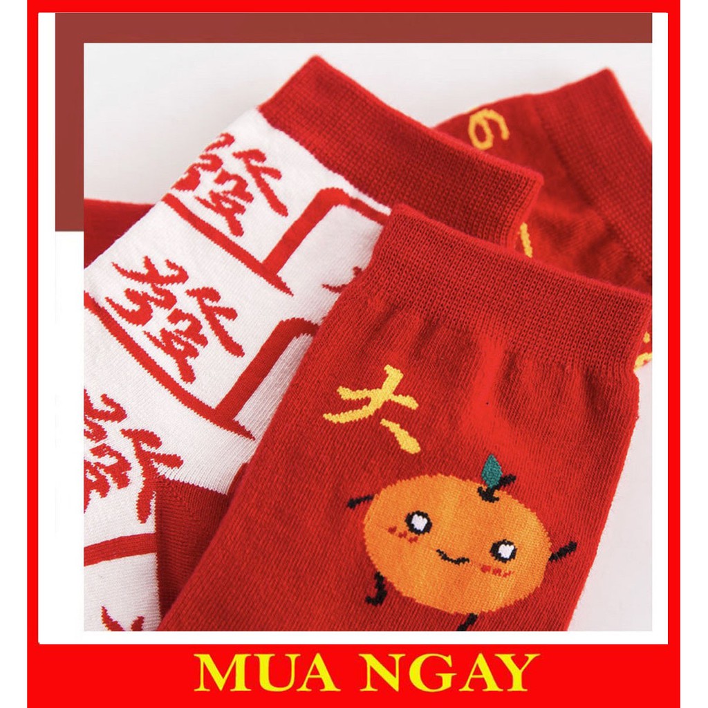 Tất unisex đỏ mừng năm mới cá tính TN114