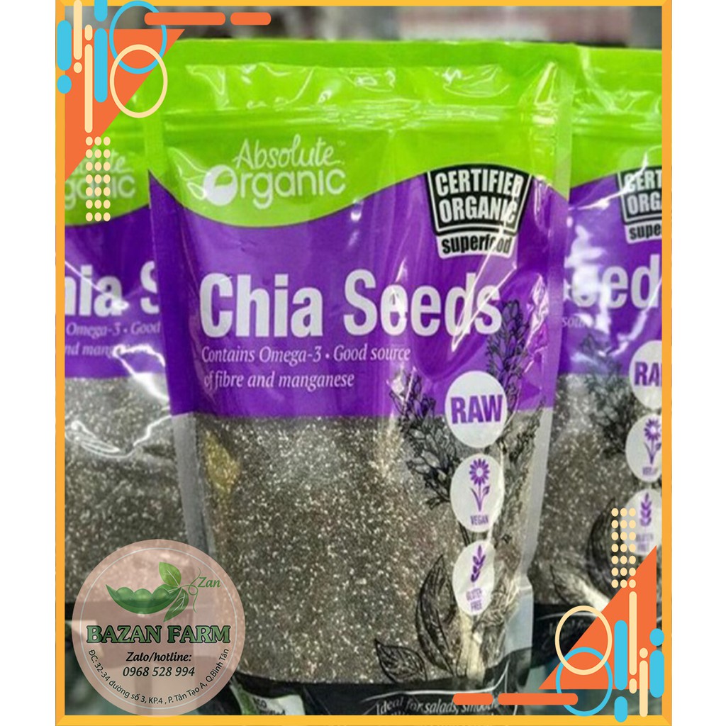 HẠT CHIA TÍM ÚC ABSOLUTE ORGANIC (1KG)- ĐÁY TÚI LOGO ECOFRAM