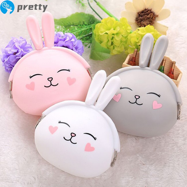 Ví đựng tiền xu khóa kéo hình thỏ dễ thương