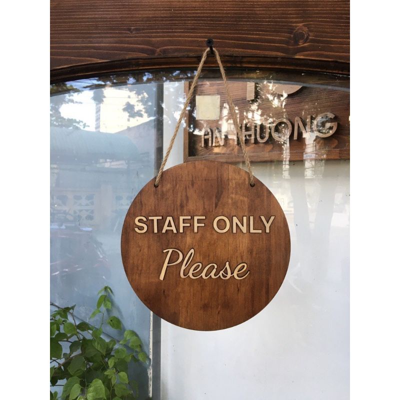 HCM | Bảng gỗ STAFF ONLY  LUXI DECOR HCM