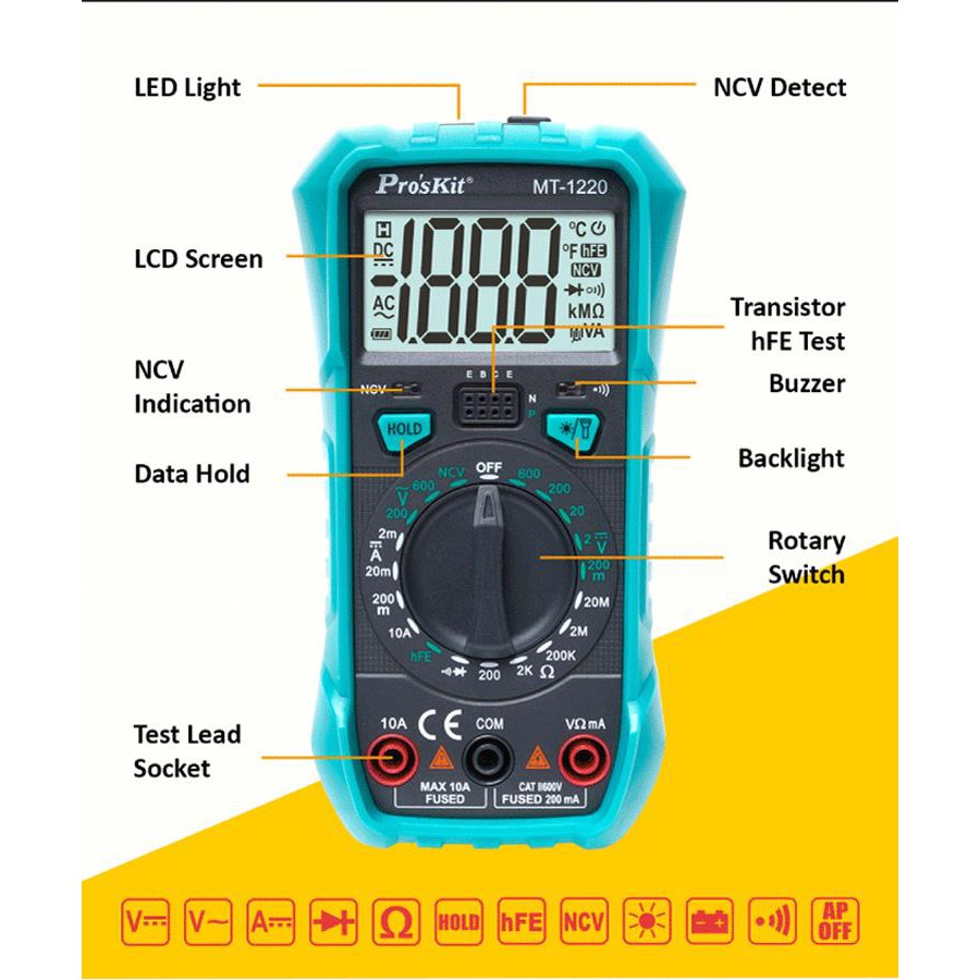Đồng hồ đo Pro'skit MT-1220
