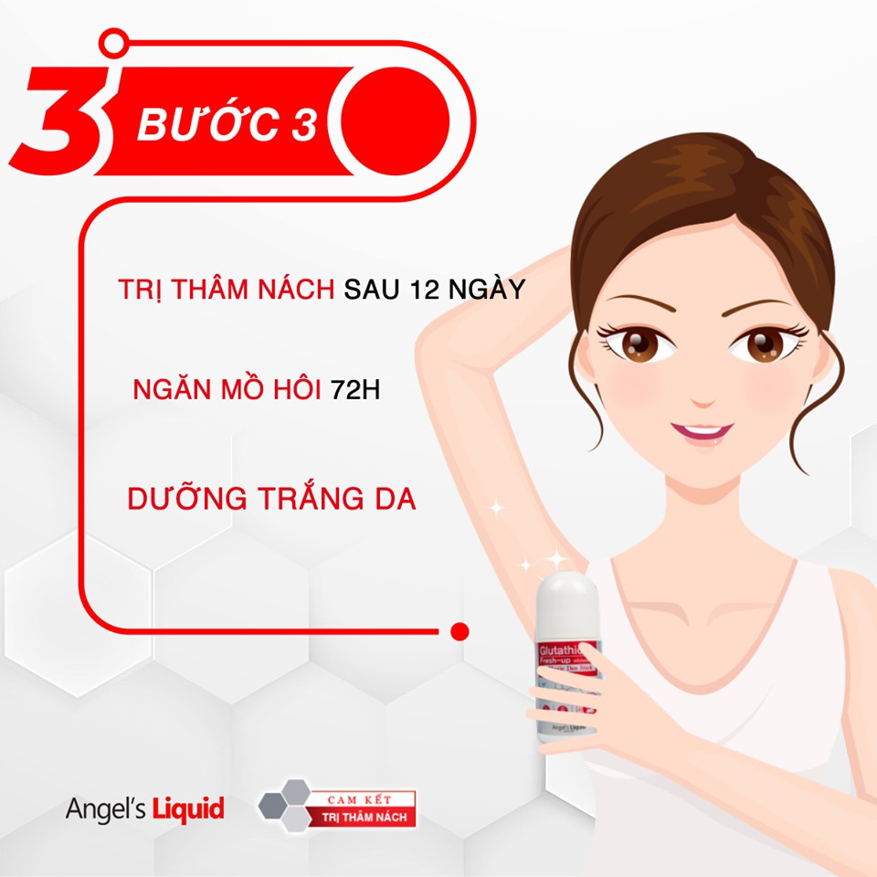 [CHE TÊN] Lăn Khử Mùi Angel Liquid Giảm Thâm Dưỡng Trắng Glutathione Niacinamide Arbutin 60ml + Tặng Găng Tay Tắm