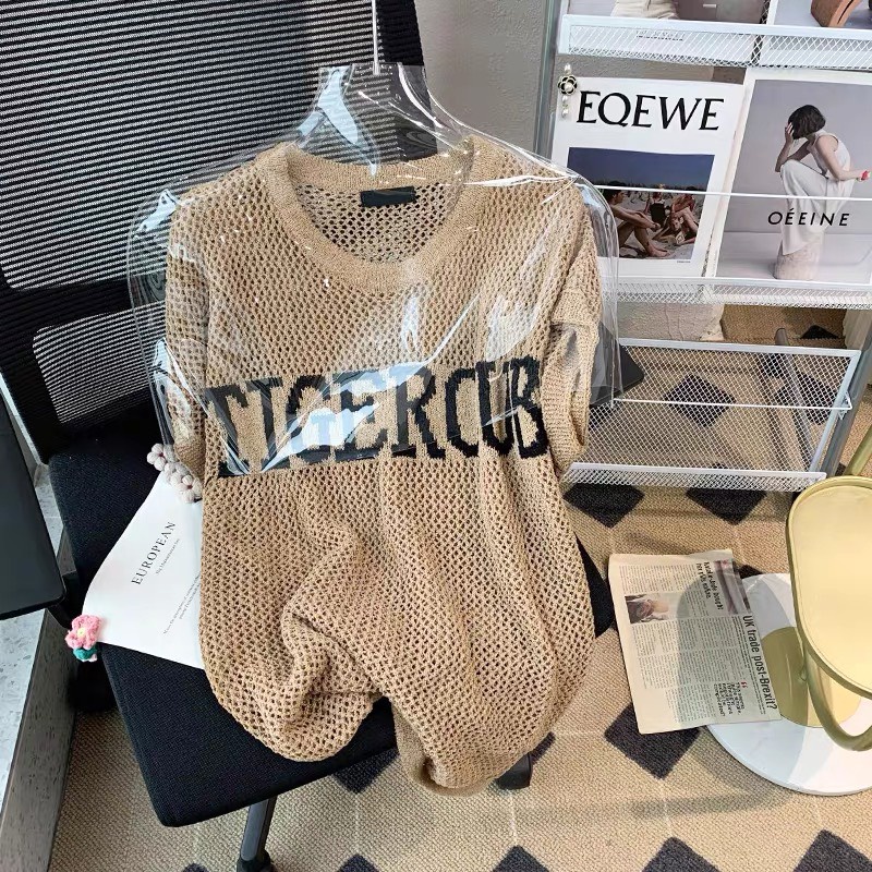 Áo len nữ chờm vai cổ tròn