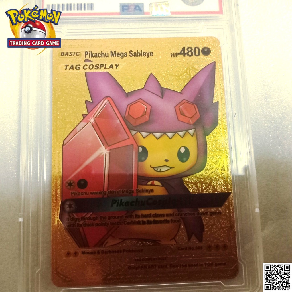 Bài Pokemon Basic Pikachu Mega Sableye chuột điện hóa trang quỷ hòng ngọc nhôm mạ vàng Tặng kèm top loader 1459 TV D15 8