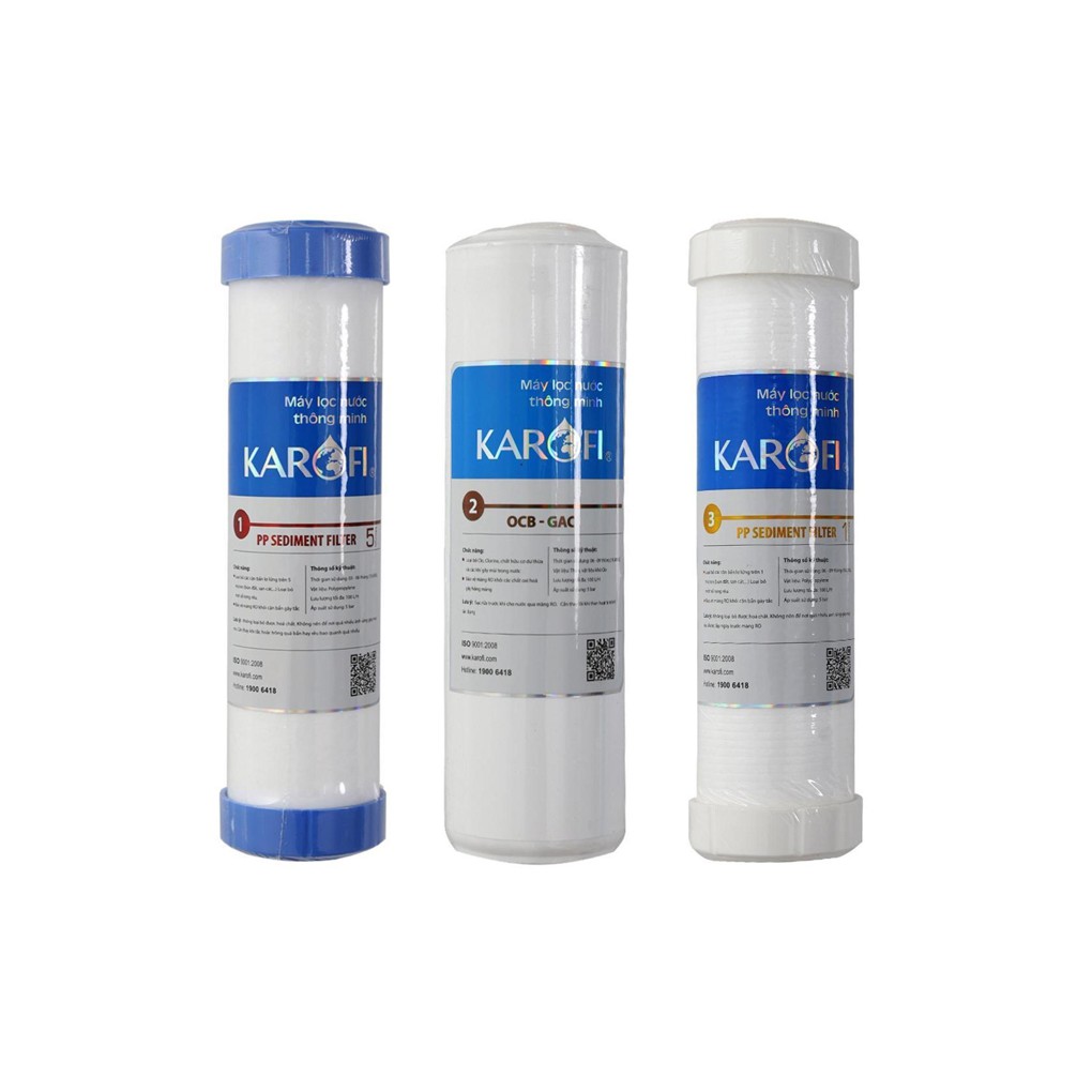 Bộ 3 Lõi Lọc Nước Karofi