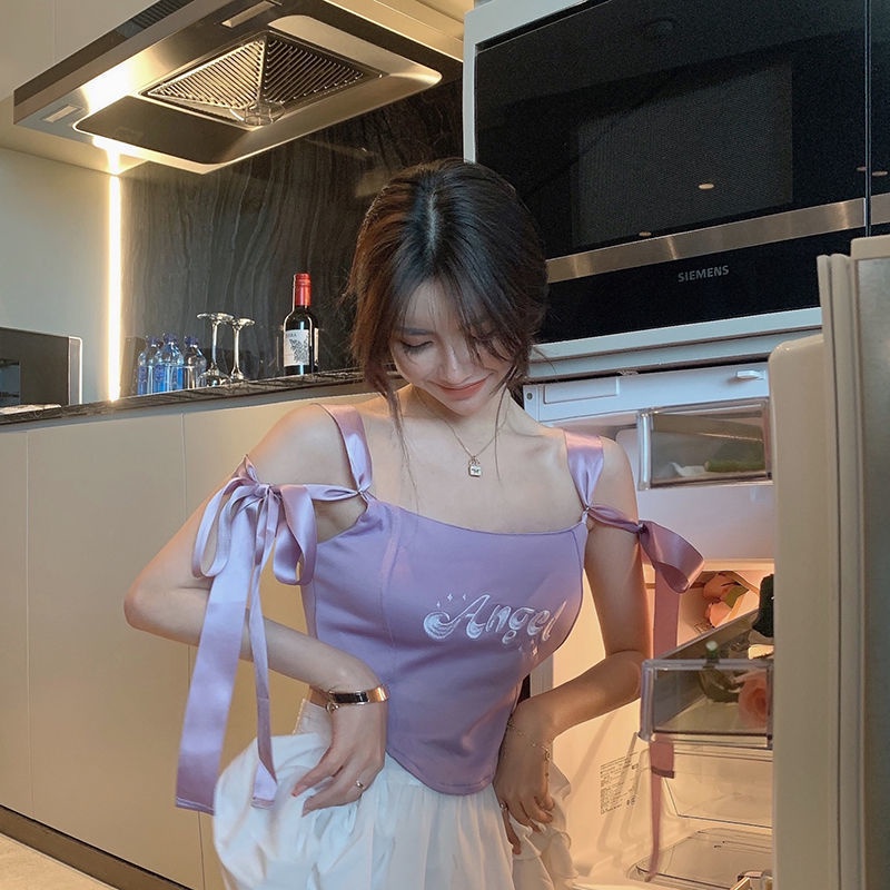 Áo Hai Dây Màu Tím Thời Trang Cho Nữ