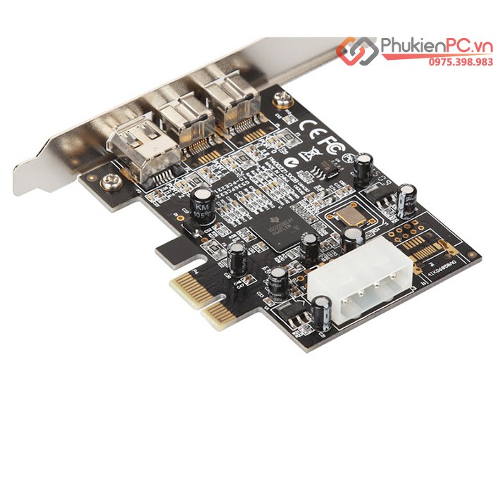 Card PCIe ra 2 Port 1394B, 1 Port 1394A Chip Ti XIO2213