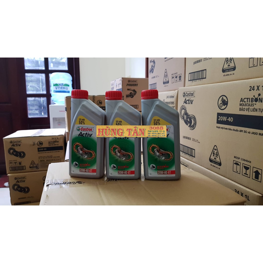CHAI 0.8L DẦU NHỚT XE SỐ CASTROL ACTIV 20W40 800ML